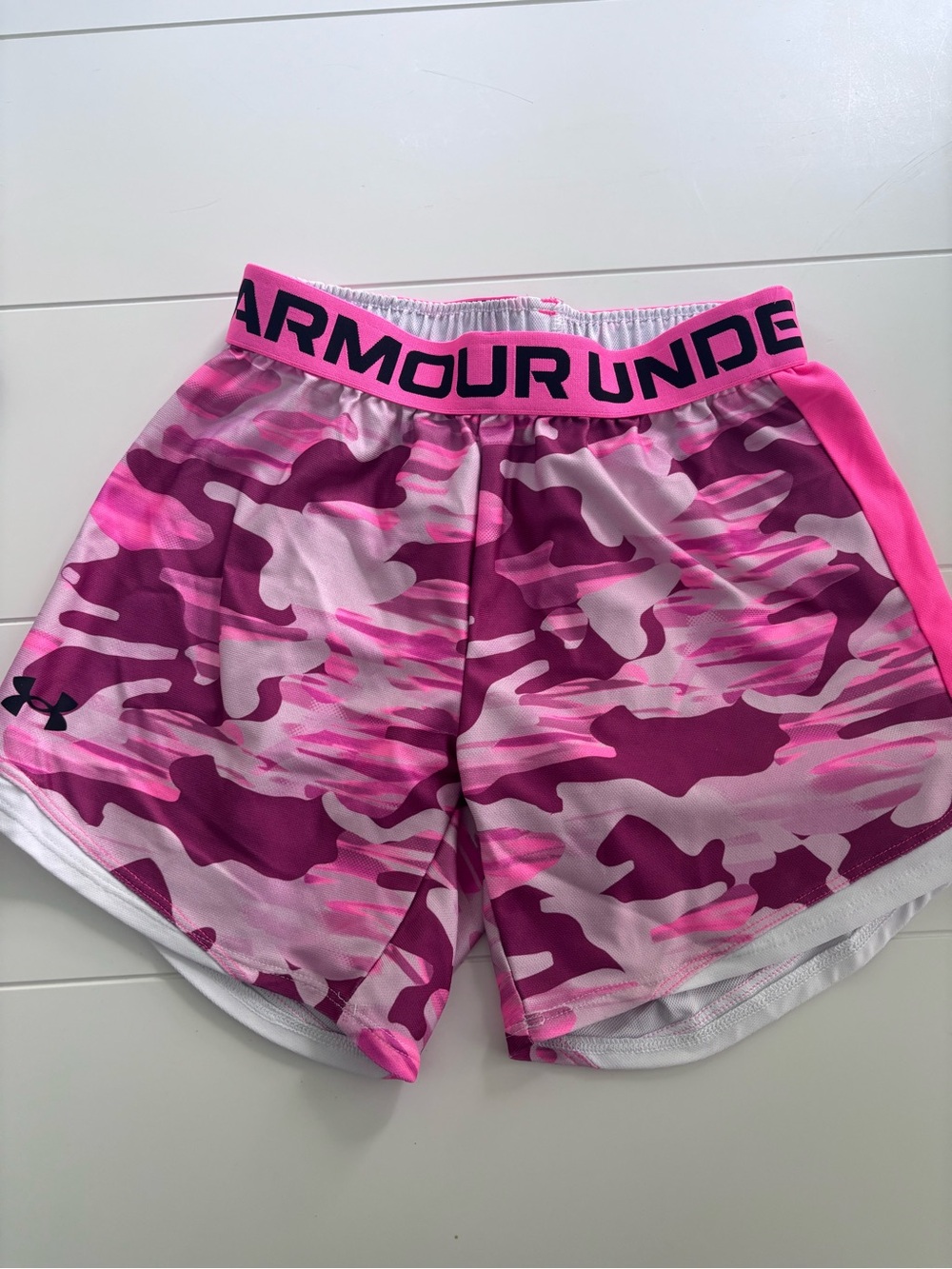 Under Armour Pink Camo Girls' Athletic Shorts